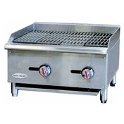 Serv-Ware SCBS-24 - Serv-Ware - Gas Cooking - 24” Wide Radiant Broiler - Natural Gas - (2) 30,000 BTU Stainless Steel "U" Shaped Burners