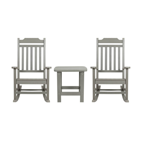 Flash Furniture JJ-C14703-2-T14001-GY-GG Rocking Chair And Side Table Set 225 Lb. Weight Capacity