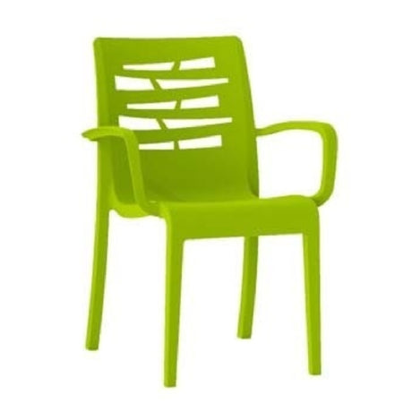 Grosfillex US118152 Essenza Stacking Armchair Designed For Outdoor Use Air Molding Technology Resin