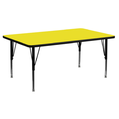 Flash Furniture XU-A2460-REC-YEL-H-P-GG Activity Table 60"W X 24"D X 16-1/4" To 25-1/4" Adjustable Height