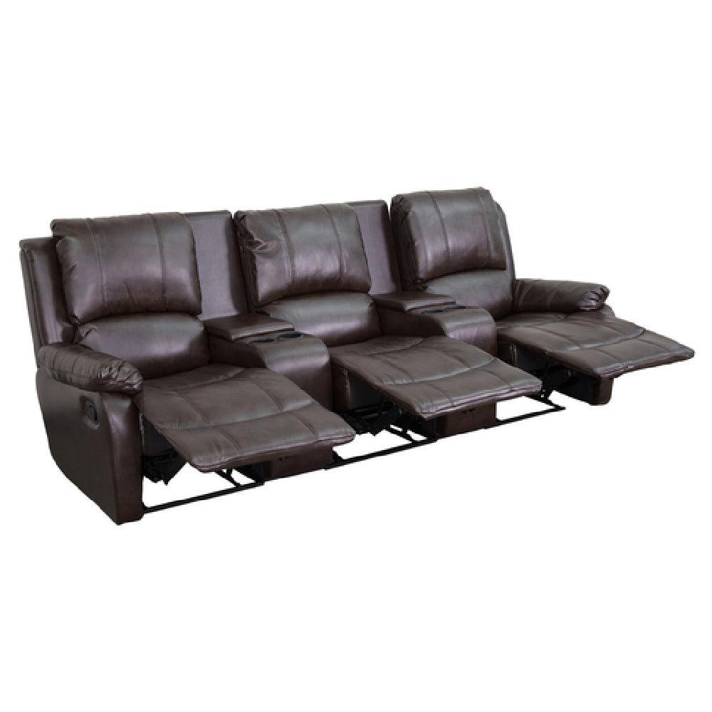 Flash Furniture BT-70295-3-BRN-GG Allure Series Theater Seating Unit 96"W X 35" 66"D X 40"H