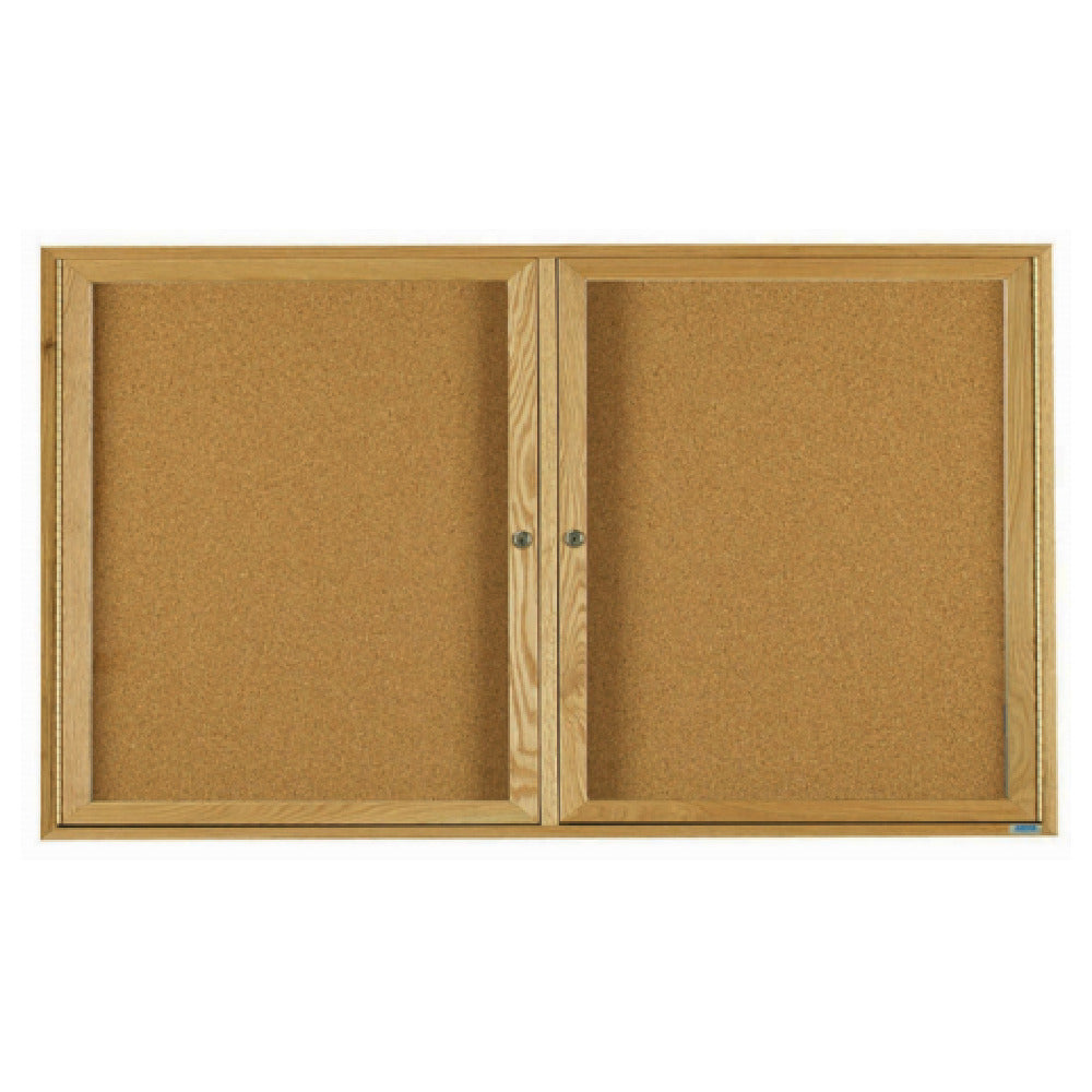 Aarco OBC3672R Red Oak Bulletin Board 72"W X 36"H Enclosed