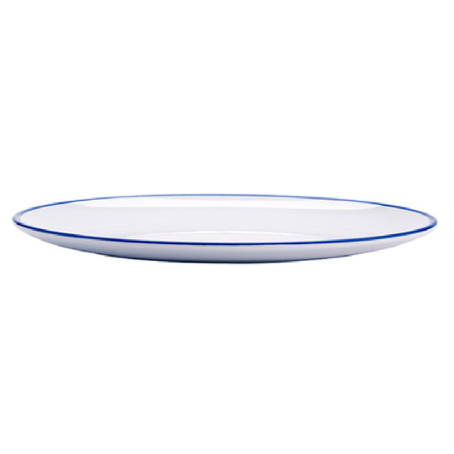 GET Enterprises OP-1291-W/CB Settlement Bistro™ Enamelware Melamine Dinner Plate 12-1/4" X 9"