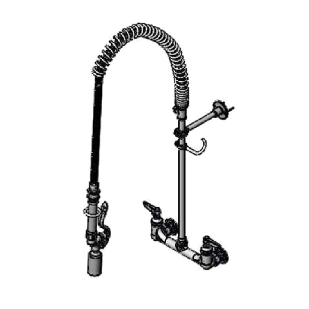 T&S Brass B-0133-BJ-SWV-T EasyInstall Pre-Rinse Unit 8" Wall Mount Swivel Spray Valve