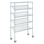 Hubert 190409 - Kratos Wire Mobile Merchandising Rack, 60"W X 18"D X 74"H, 4" Slanted