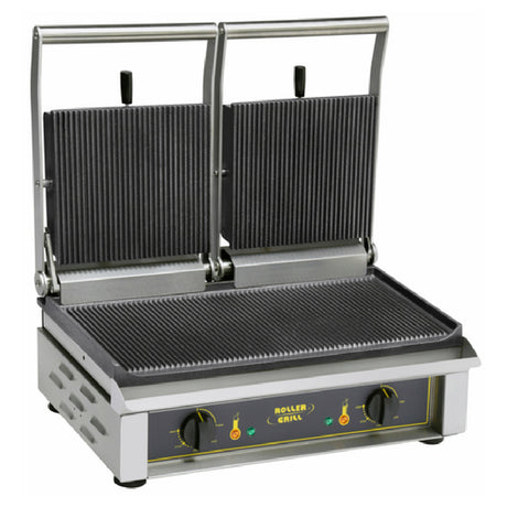 Equipex MAJESTIC_GTB Roller Grill Panini Grill Cast Iron Grooved Top & Grooved Bottom Griddle Plates