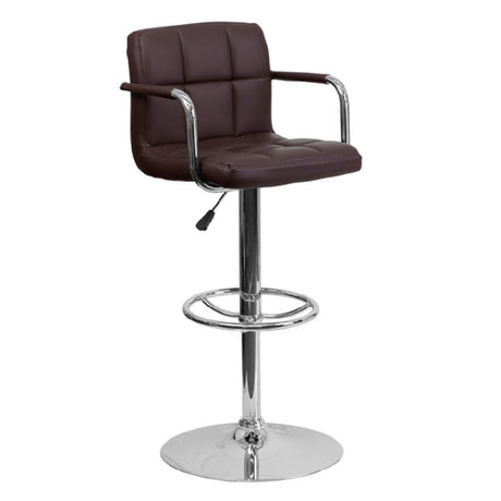 Flash Furniture CH-102029-BRN-GG Swivel Bar Stool With Arms Adjustable Height