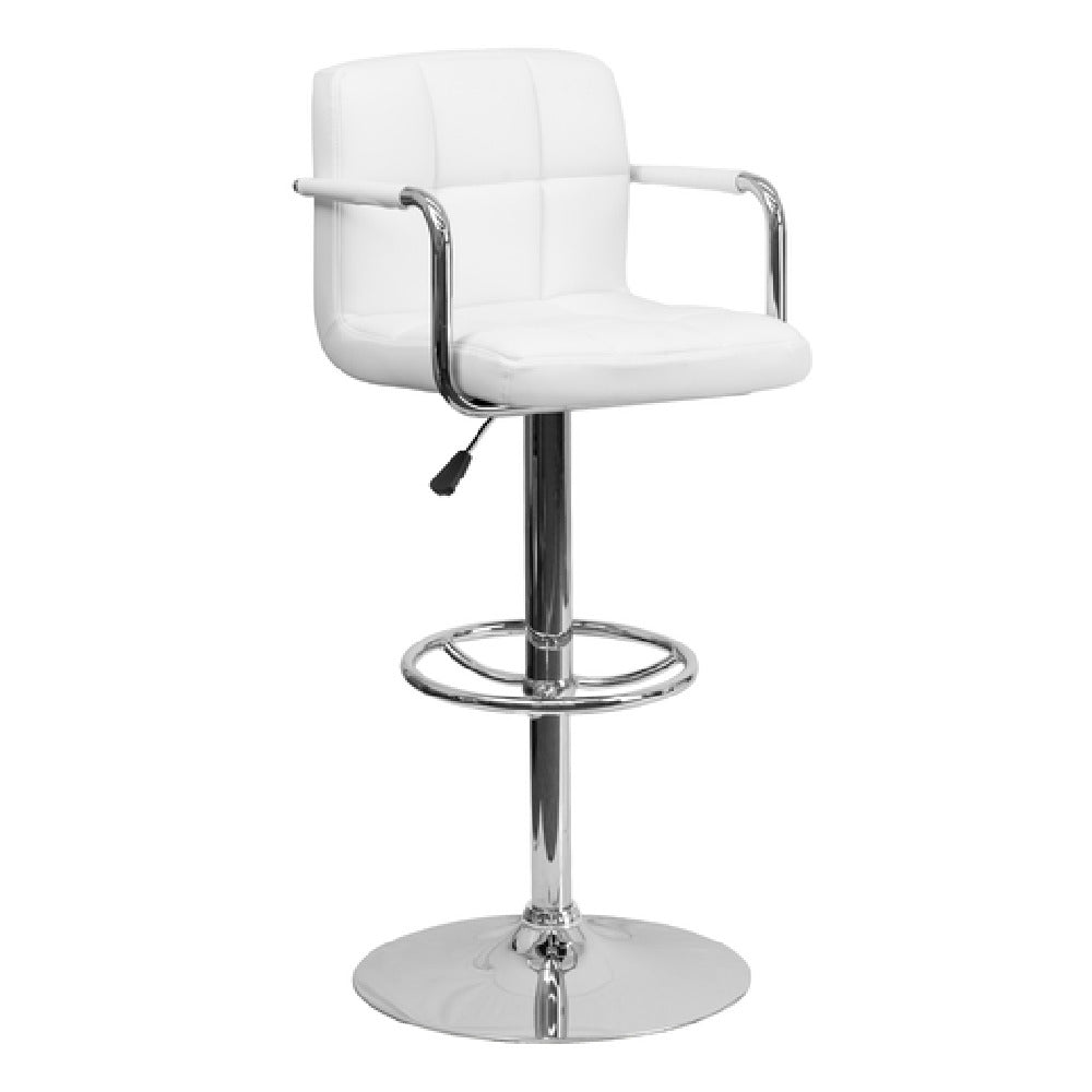 Flash Furniture CH-102029-WH-GG Swivel Bar Stool With Arms Adjustable Height