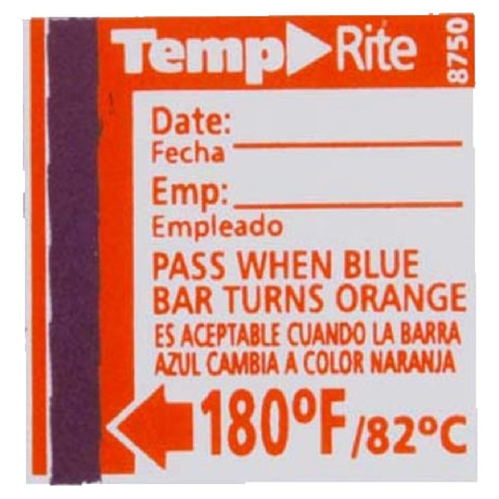 Franklin Machine Products 138-1258 Taylor® Dishwasher Temperature Label Target Temperature Of 180°F