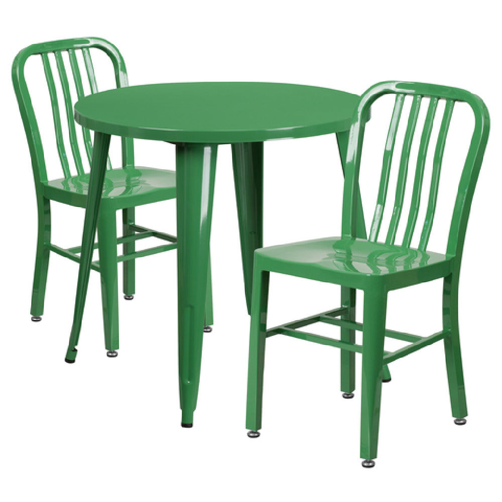 Flash Furniture CH-51090TH-2-18VRT-GN-GG Table And Chair Set Includes (1) 30" Dia. X 29-1/2"H Table