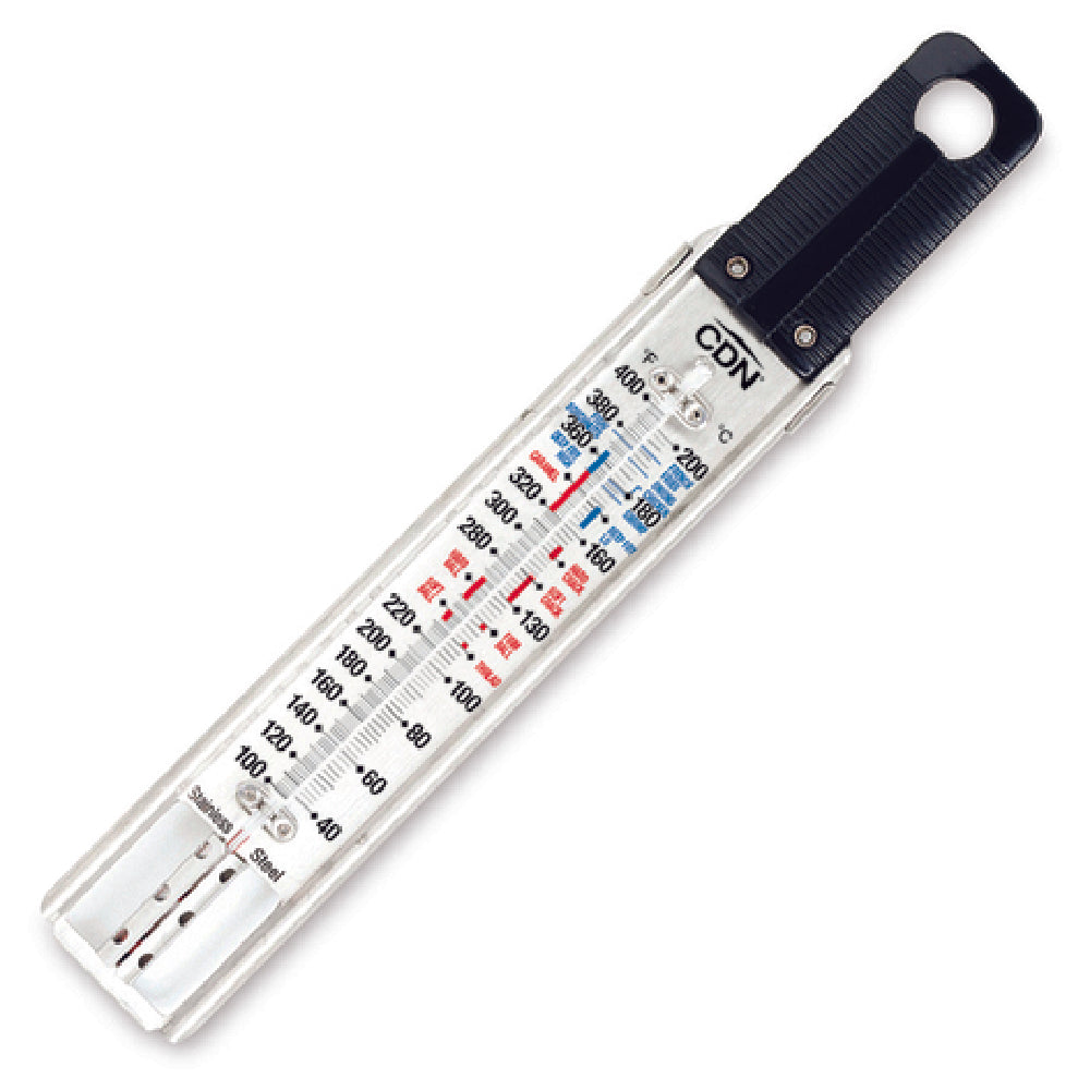 CDN TCG400 Candy & Deep Fry Ruler Thermometer 100 To 400°F (40 To 200°C) 8" (20.3cm)