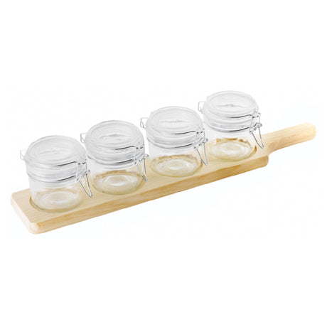 Paderno 41205-03 Tasting Jar Set Includes: (4) 6 Oz. Glass Jars With Lid