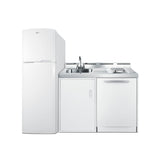 Summit ACKDW721G All-in-One Combination Kitchenette With Dishwasher 72" W Overall