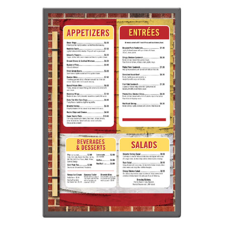Menu Solutions BC110-D Menu Board Holds 8-1/2" X 14" Insert Single Panel