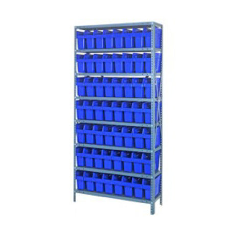 Quantum 1275-SB801_BLUE - Shelving Unit, 12"D X 36"L X 75"H, Heavy Duty
