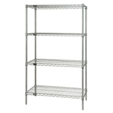 Quantum WR74-2448GY Wire Shelving Starter Kit 48"W X 24"D X 74"H 600 800 Lb. Capacity