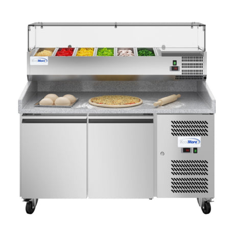 Koolmore KM-RPCPS-2D59-GRT Commercial Granite Top Refrigerated Pizza Prep Counter