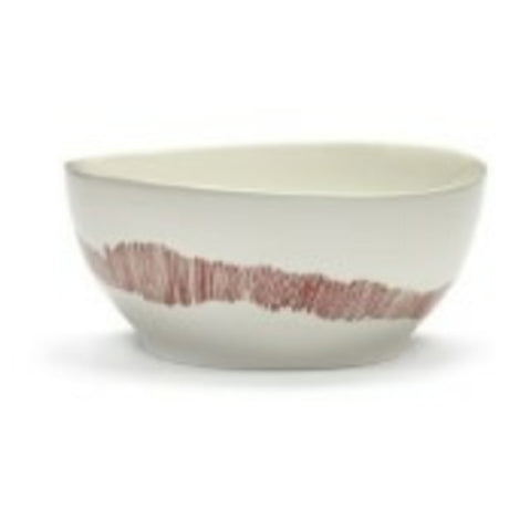 Paderno B8921009F Bowl S White Swirl-Stripes Red