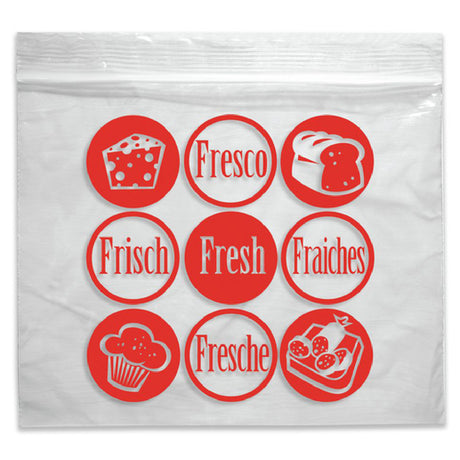 Hubert 63496 - Saddle Deli Bag, 8" X 10", With "fresh" Graphic (in 5 Languages)