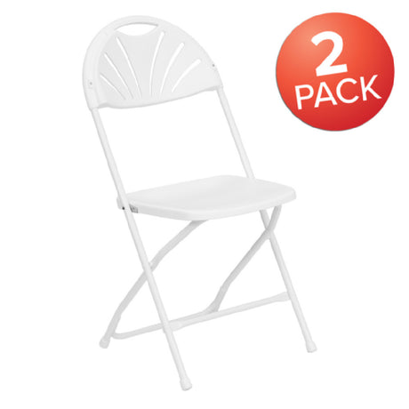 Flash Furniture 2-LE-L-4-WHITE-GG Hercules Series Folding Chair 650 Lb. Weight Capacity