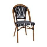 Flash Furniture SDA-AD642001-BKWH-NAT-GG Bordeaux Stacking French Bistro Chair