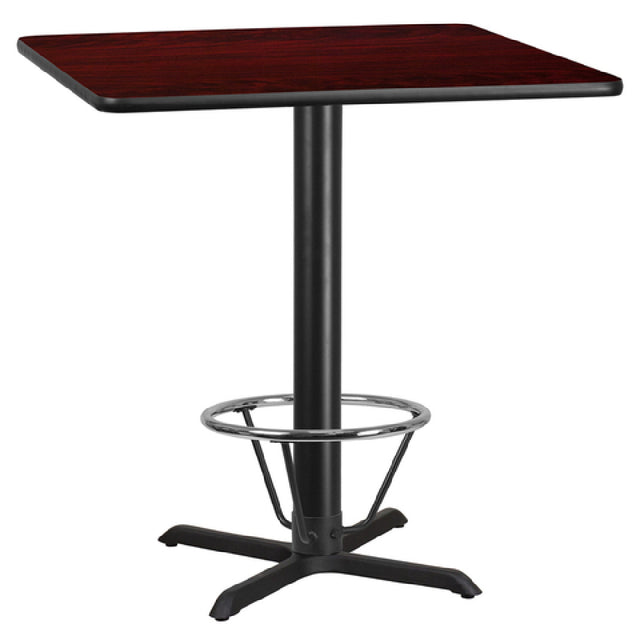 Flash Furniture XU-MAHTB-4242-T3333B-4CFR-GG Table 42"W X 42"D X 43-1/8"H Bar Height