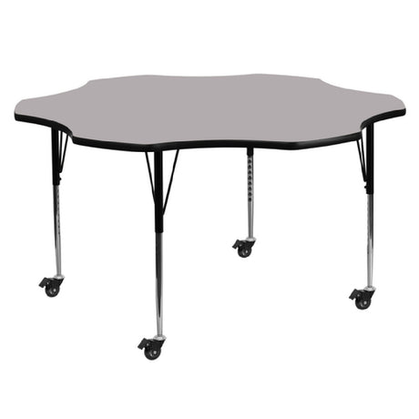 Flash Furniture XU-A60-FLR-GY-T-A-CAS-GG Activity Table 60"W X 60"D X 22-1/4" To 30-2/5" Adjustable Height