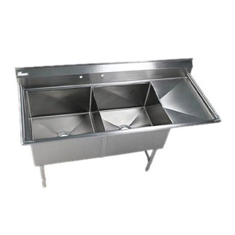 Klinger's Trading EIT2DR Elite Sink Two Compartment 68-1/2"W X 29-1/2"D X 41"H