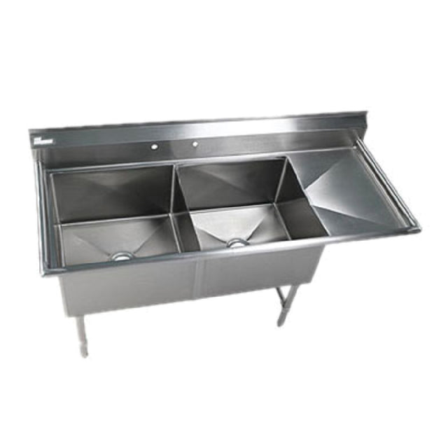 Klinger's Trading EIT2DR Elite Sink Two Compartment 68-1/2"W X 29-1/2"D X 41"H