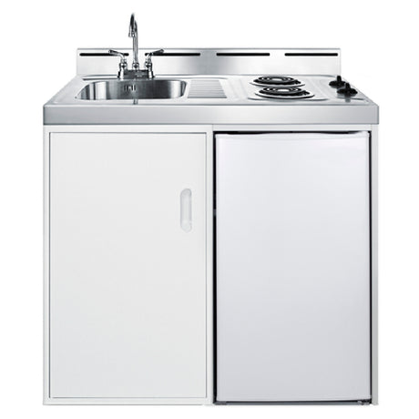 Summit C39EL All-in-One Combo Kitchen 39"W X 24"D X 40"H One Piece Stainless Steel Top With Sink & Faucet