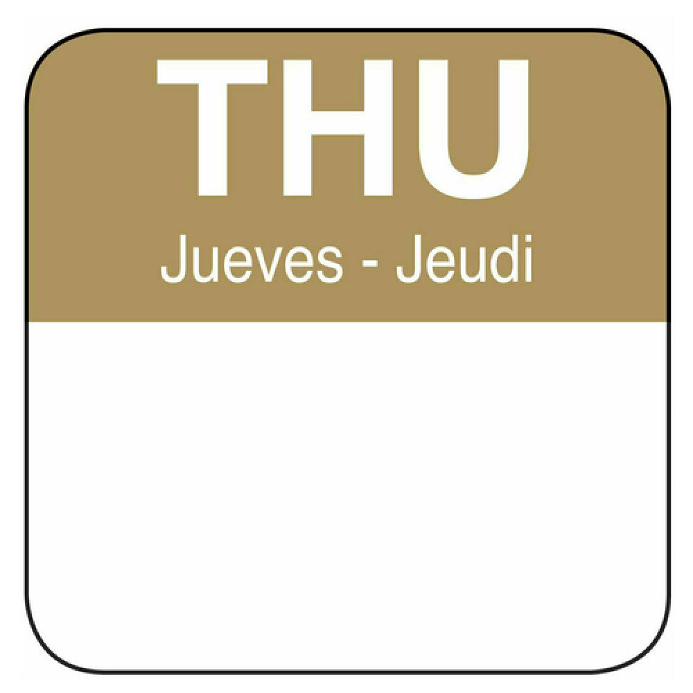 Hubert 44070 - Day Of The Week Label, "Thursday", 1" X 1"