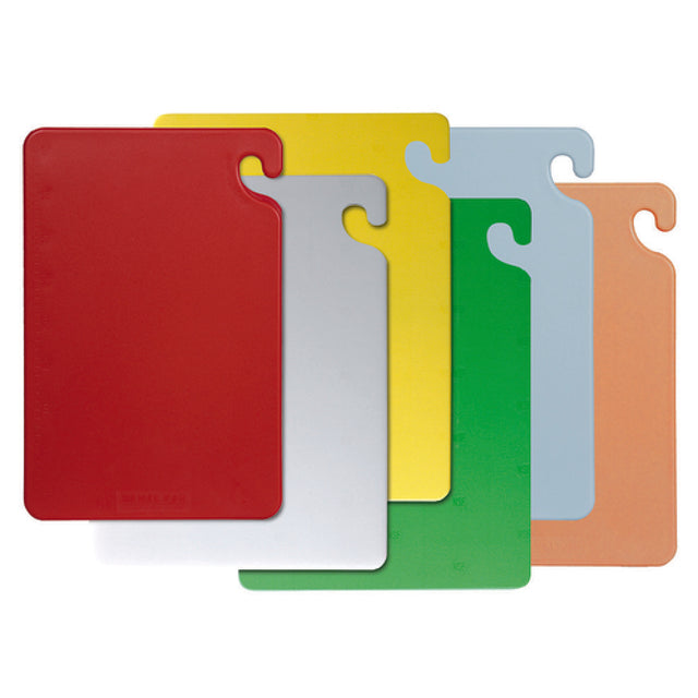 San Jamar CB1520KC Cut-N-Carry® Cutting Board Combo Kit Includes (6) 15" X 20" X 1/2" Boards (1 Each Yellow Red Brown Blue Green White)