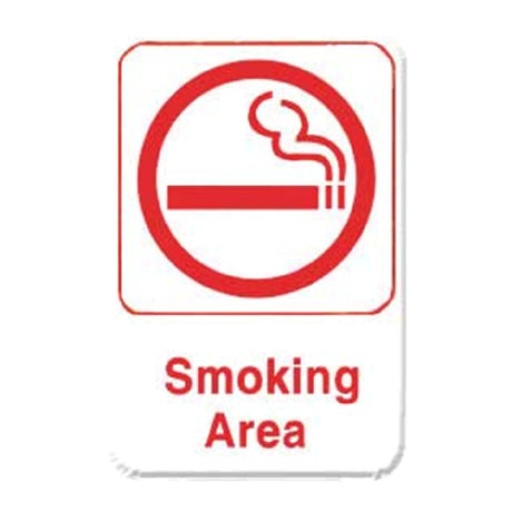 Thunder Group PLIS6906RD Information Symbol Sign 6" X 9" "Smoking Area"