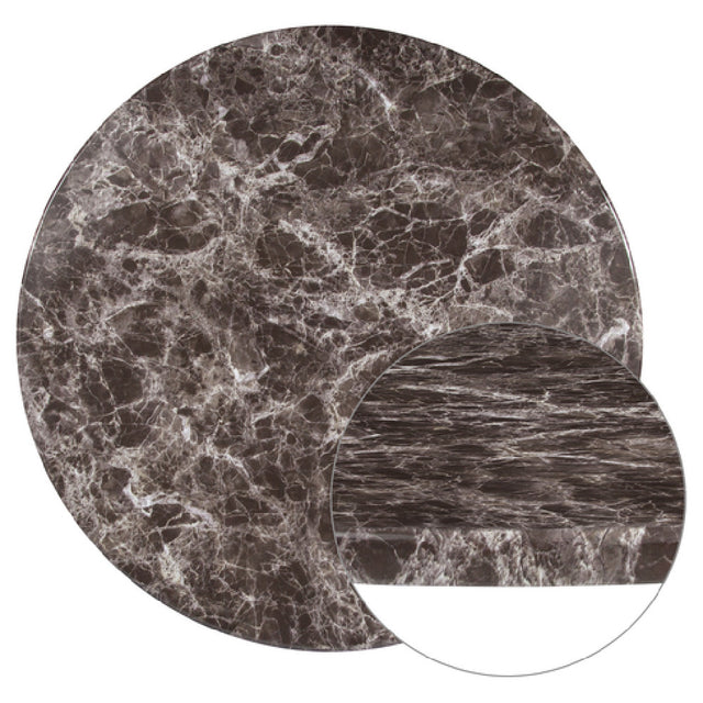 Flash Furniture XU-RD-36-MAR-GG 36" Round Gray Marble PVC Table Top [XU-RD-36-MAR-GG]