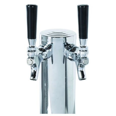 Omcan 44224 (44224) Draft Tower (2) Stainless Steel Faucets Compatible With All Bar Coolers