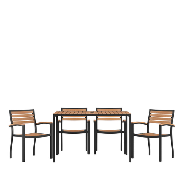 Flash Furniture XU-DG-304860064-GG Patio Dining Table Set Includes (1) 48"W X 30"D Rectangular Table