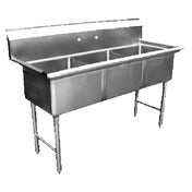 GSW USA SE15153N Sink Three Compartment 51-3/8"W X 21"D X 45"H