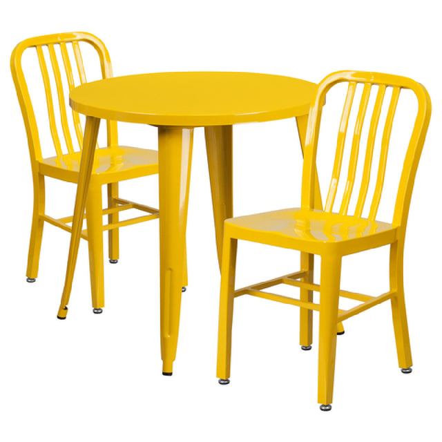 Flash Furniture CH-51090TH-2-18VRT-YL-GG Table And Chair Set Includes (1) 30" Dia. X 29-1/2"H Table