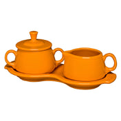 Steelite HL821345 Sugar & Cream Tray Set Includes: (1) 7-3/4 Oz. Sugar Bowl With Lid & Handles