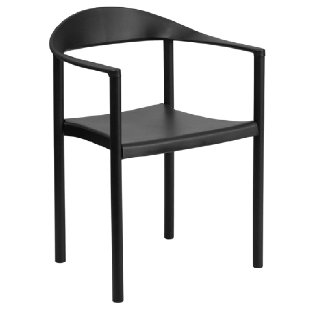 Flash Furniture RUT-418-BK-GG Hercules Series Cafe Stacking Chair 1000 Lb. Weight Capacity