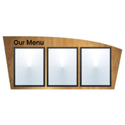 Hubert 62187 - Menu Board, 3-pocket, Wall-mount