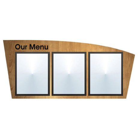 Hubert 62187 - Menu Board, 3-pocket, Wall-mount