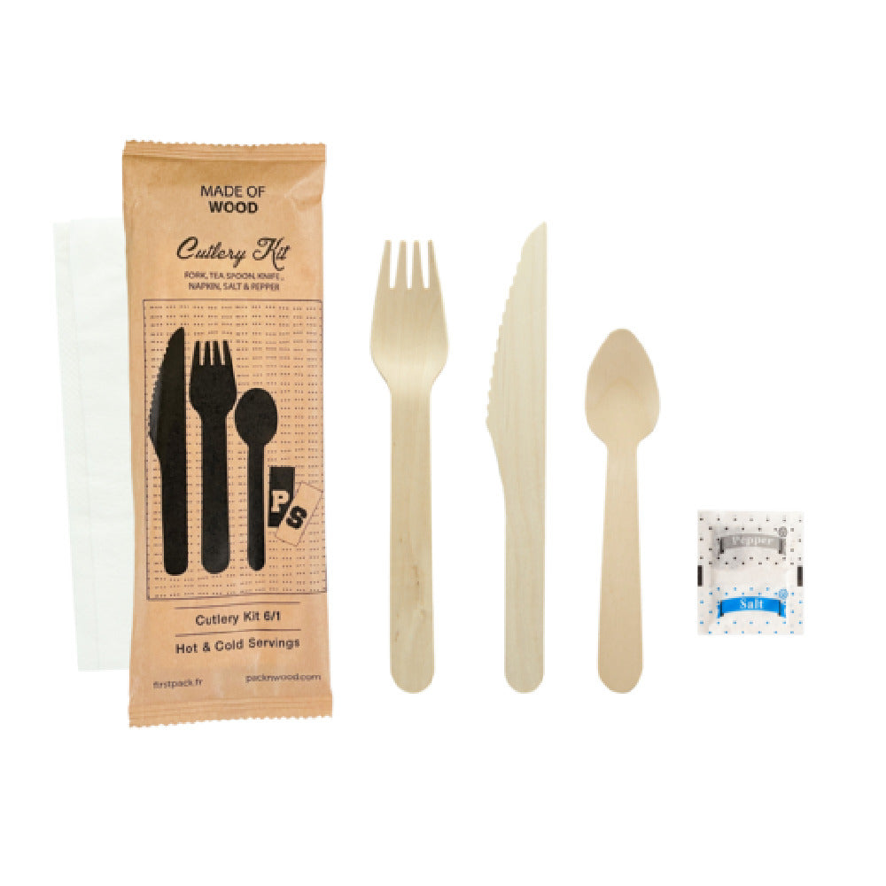 PacknWood 210COUVB6K - Cutlery 6/1 Kit, 6.2"L, Includes: (1) Knife