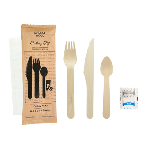 PacknWood 210COUVB6K - Cutlery 6/1 Kit, 6.2"L, Includes: (1) Knife