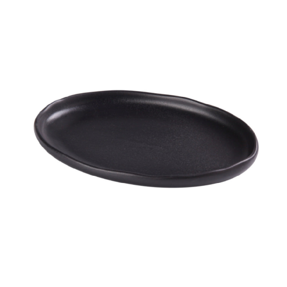 Yanco NB-212 Noble Black Plate 12-1/2"W X 8-1/4"D X 1-1/4"H Oval