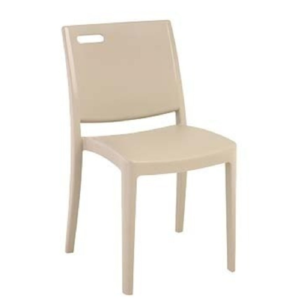 Grosfillex US563581 Metro Stacking Side Chair Resin Back With Hole Cutout Resin Seat And Frame