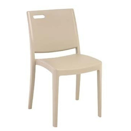 Grosfillex US563581 Metro Stacking Side Chair Resin Back With Hole Cutout Resin Seat And Frame