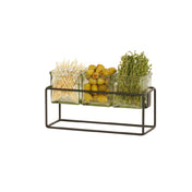 Cal Mil 23747-6-13 3 Jar Holder 12.5"W X 4.5"D X 6"H Includes 3 Glass