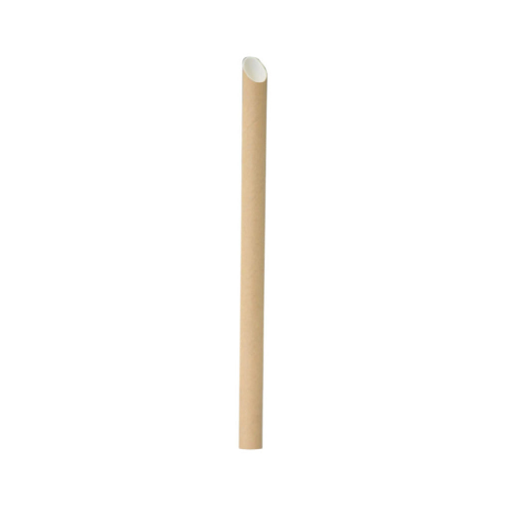 PacknWood 210CHS212K - Kraft Beveled Straw For Bubble Tea, 0.5"L X 7.9"H, (3000 Pcs)