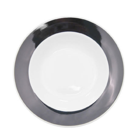 CAC China R-3-BLK Rainbow Soup Plate 12 Oz. 8-3/4" Dia. X 2"H